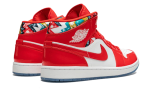 Air Jordan 1 Mid Red Patent White Blue Shoes - DUBAI ALL STAR