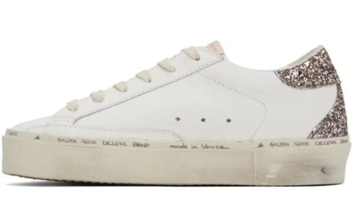 Golden Goose Hi Star 'White Antique Pink Glitter' - DUBAI ALL STAR