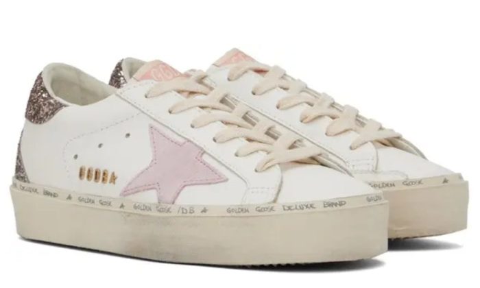 Golden Goose Hi Star 'White Antique Pink Glitter' - DUBAI ALL STAR