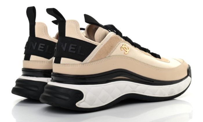 Chanel Velvet Calfskin & Mixed Fibers Sneaker 'Beige' - DUBAI ALL STAR