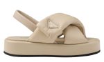 Prada triangle-logo padded sandals "Beige" - DUBAI ALL STAR