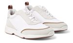 LORO PIANA Modular Walk Aqua Light Leather-trimmed Shell And Suede Sneakers In White - DUBAI ALL STAR