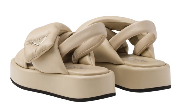 Prada triangle-logo padded sandals "Beige" - DUBAI ALL STAR