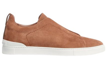 Zegna Triple Stich leather sneakers "Tobacco" - DUBAI ALL STAR