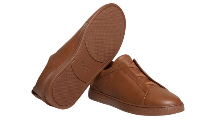 Zegna Triple Stich leather sneakers "Vicuna" - DUBAI ALL STAR